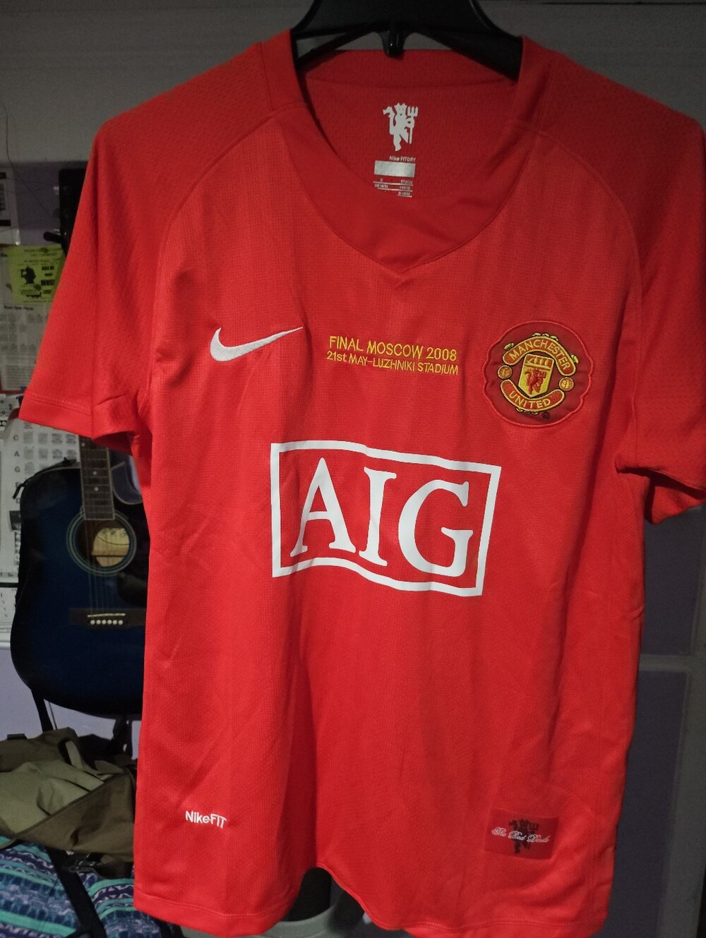 Nike Red Manchester United Final Moscow 2008 Jersey
